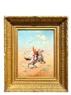 Jules Monges (1855-1934) - Fantasia – Cavalier arabe au, Antiek en Kunst