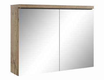 Badkamerkast Paso 80 x 20 x 60 cm Kastanje Eiken Spiegelkast, Verzenden