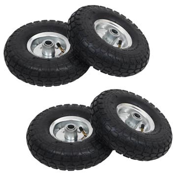vidaXL Steekwagenwielen 4,10/3,50-4 (260x83) rubber 4 st, Verzenden