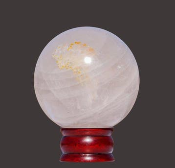 110mm Museumkwaliteit Witte Petalietkwartsbol – Zuivere