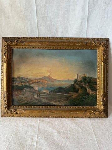 Europese school (XIX) - Veduta del Golfo di Napoli con il