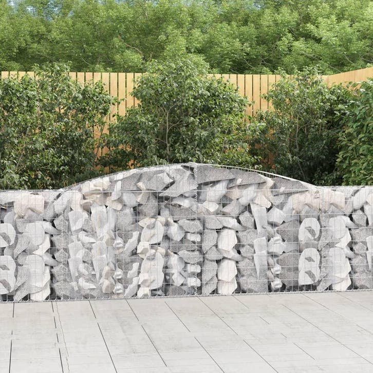 vidaXL Schanskorven 2 st gewelfd 400x30x80/100 cmg ijzer, Tuin en Terras, Bloempotten, Nieuw, Verzenden