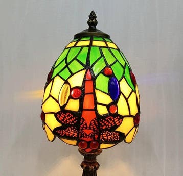 Tiffany style - Tafellamp - Glas-in-lood