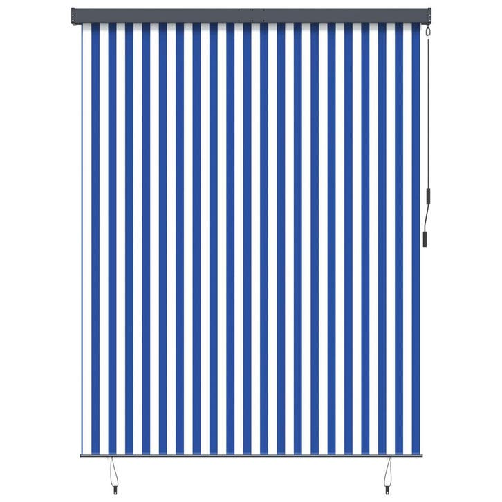 vidaXL Rolgordijn Blauw en Wit 200 x 250 cm Stof en, Huis en Inrichting, Stoffering | Gordijnen en Lamellen, Nieuw, Verzenden