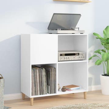 vidaXL Platenkast 84,5x38x89 cm bewerkt hout wit, Verzenden, Nieuw