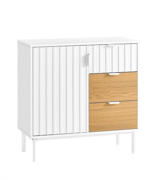 2dekans | SoBuy FSB91-WN Buffetkast - Wit Houtcomposiet met, Huis en Inrichting, Kasten | Buffetkasten, Ophalen of Verzenden