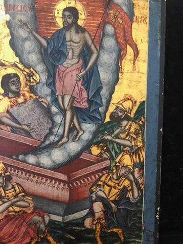 Icoon - Opstanding van Christus - Hout