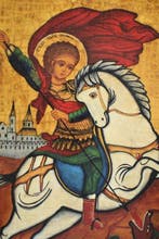 Icoon - Russisch-orthodoxe icoon Sint Joris en de Draak,