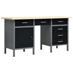 vidaXL Werkbank 160x60x85 cm staal zwart, Verzenden, Nieuw