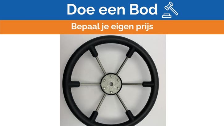 Bieden: Allpa Black Leather Steering Wheel for, Watersport en Boten, Bootonderdelen, Ophalen of Verzenden