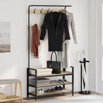 vidaXL Kapstok met plank Sonoma Eiken 95 x 34 x 184 cm, Maison & Meubles, Verzenden