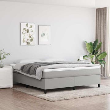 vidaXL Boxspring bed stof lichtgrijs 160x200 cm, Verzenden, Nieuw