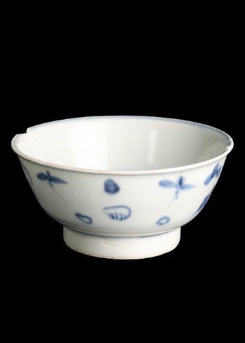 Chinois ancien Porcelaine Tek Sing Bowl avec Pivoine (Sans