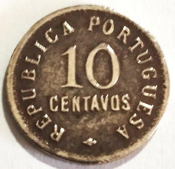 Portugees Angola. Republic. 10 Centavos - 1922 (Zonder