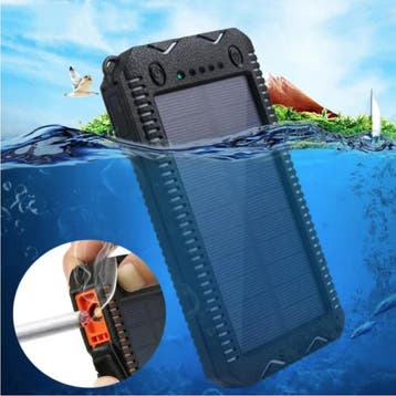 Solar Powerbank met 2 Poorten 80.000mAh - Ingebouwde Zaklamp, Verzenden