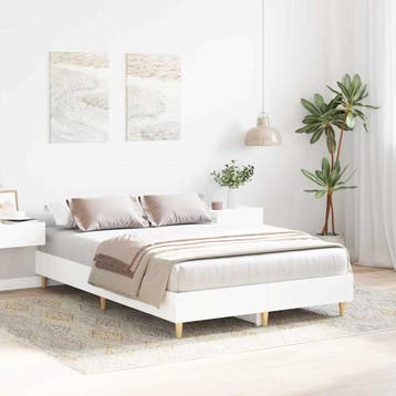 vidaXL Bedframe Wit 137 x 190 cm Bewerkt hout, Verzenden, Nieuw