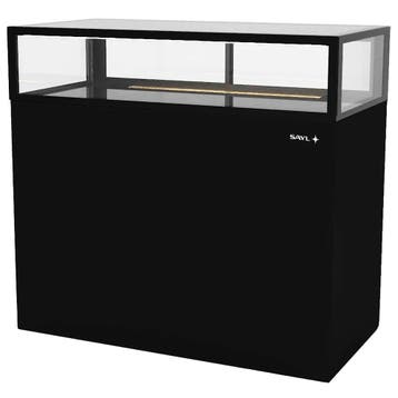 Neutrale Vitrine | INTEGRA | Zwart | 1 Niveau | Wielen, Verzenden, Nieuw in verpakking