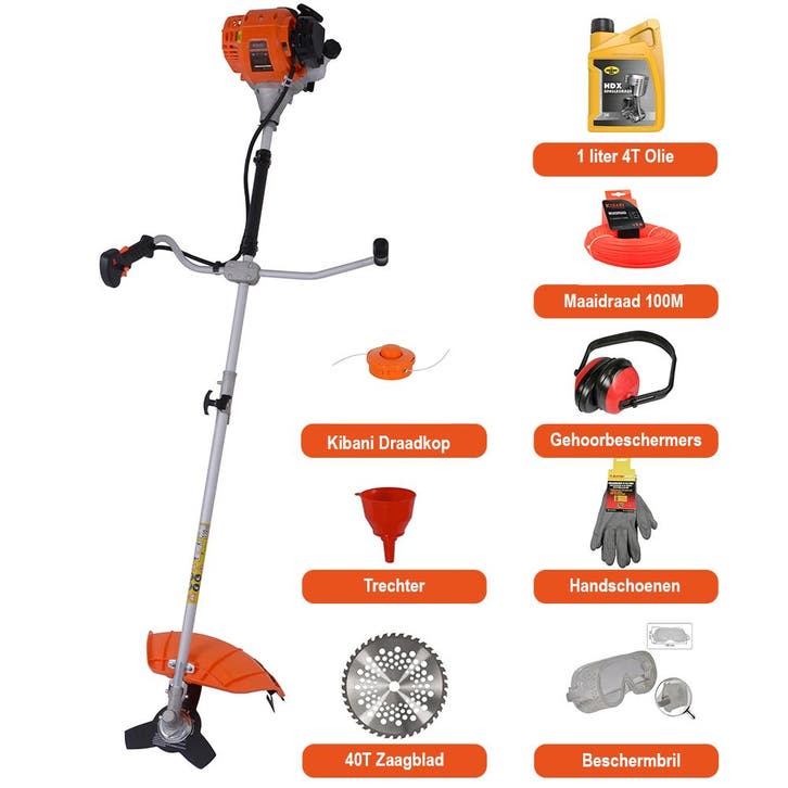 Kibani 4-Takt Bosmaaier Benzine – Kantenmaaier – Grastrimmer, Jardin & Terrasse, Débroussailleuses