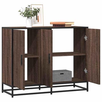 vidaXL Dressoir 94x35x76 cm bewerkt hout bruin eikenkleur, Verzenden