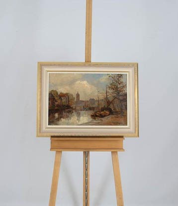 Willem Horselenberg (1881-1961) - De lange haven te Schiedam, Antiquités & Art