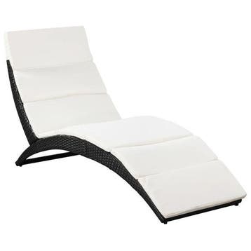 Bain de soleil design, rotin noir - Seconde chance (ligbed), Verzenden, Nieuw