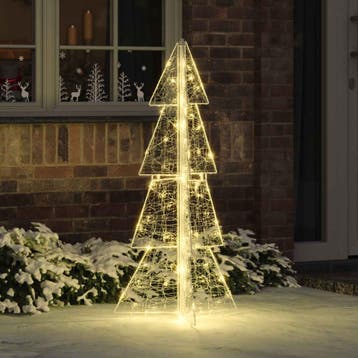 vidaXL Kerstboom Warmwit 120 cm Acryl 100 LEDs, Verzenden