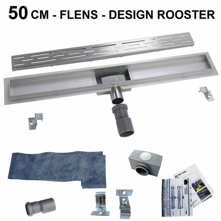 Aanbieding: BWS Douchegoot RVS Met Flens 50 cm Uitneembaar, Doe-het-zelf en Bouw, Sanitair, Douche, Nieuw, Ophalen of Verzenden