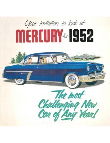 1952 MERCURY PROGRAMMA BROCHURE ENGELS (USA), Nieuw