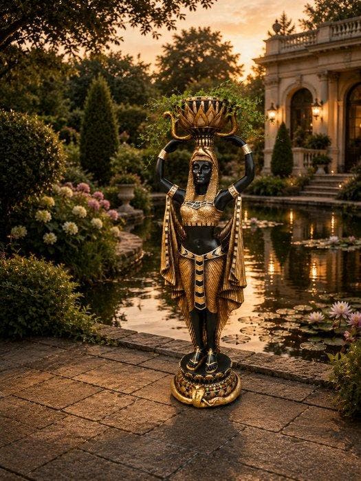 Beeld, XL - Egyptian Goddess Planter - 133 cm - mgo - 2026, Antiek en Kunst, Curiosa en Brocante