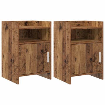 vidaXL Nachttafels 2 st Oud hout 40 x 36 x 60 cm Bewerkt, Verzenden, Nieuw