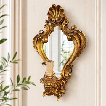 Spiegel - Hout, gouden, Antiek en Kunst