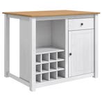 vidaXL Keuken Trolley PANAMA 2 pcs Wit en Honingwas 112 x 77, Huis en Inrichting, Verzenden, Nieuw