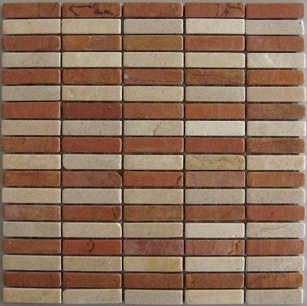 Wand Mozaïek Tegels Factory Steen Anticato Beige Rood - M.., Doe-het-zelf en Bouw, Tegels, 20 tot 40 cm, 20 tot 40 cm, 10 m² of meer