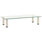 vidaXL Tv-meubel 80x35x17 cm gehard glas transparant, Verzenden, Nieuw