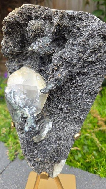 Chalcedoniet Geode - Hoogte: 31 cm - Breedte: 14 cm- 2.4 kg
