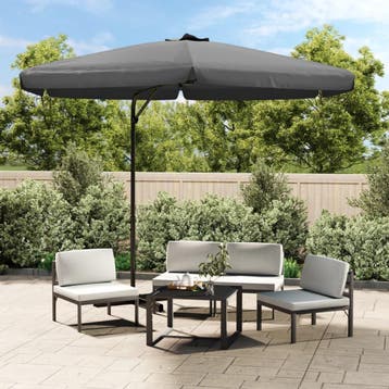 vidaXL Parasol met stalen paal 300 cm antraciet, Verzenden, Nieuw