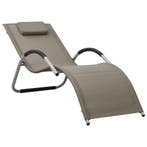 vidaXL Ligbed textileen taupe en grijs, Tuin en Terras, Verzenden, Nieuw