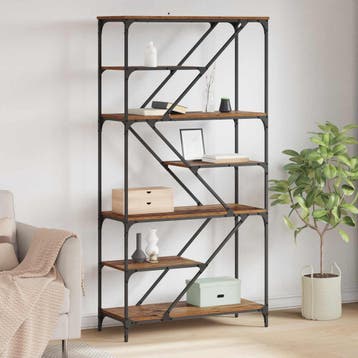 vidaXL Boekenplank 9-laags 91 x 36 x 176 cm Bewerkt hout Oud, Huis en Inrichting, Verzenden, Nieuw