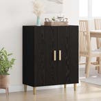 vidaXL Dressoir Zwart Eiken 70 x 34 x 90 cm Bewerkt hout, Huis en Inrichting, Kasten | Dressoirs, Verzenden, Nieuw