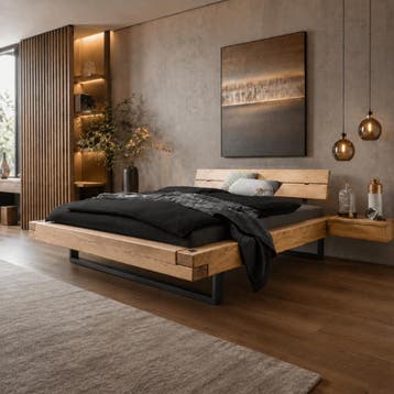 Van Schaik Felix Massief Wild Eiken Balkenbed - 160 x 220, Nieuw