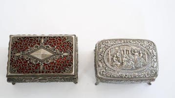 Sieradendoos (2) - verzilverd metaal - Rococo