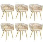 tectake Set eetkamerstoelen Astano fluweel, knoopdesign - za, Verzenden