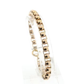 Roségouden fantasie schakelarmband, Ophalen of Verzenden, Gebruikt, Goud, Goud