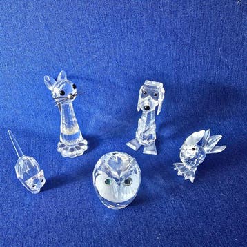 Swarovski - Beeldje - Kater, Pluto, Uil, Haan en Kat met