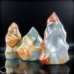 Polychrom-Jaspis Vlammen Set – Expressieve natuurkunst in