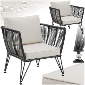Loungestoelen set Sundo in touwdesign - Set van 2, Verzenden
