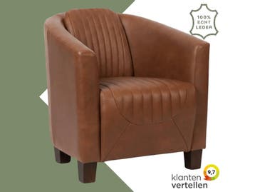 Leren fauteuil Press Special - Granada Savannah (cognac) -, Nieuw, Ophalen of Verzenden, Eigentijds, Klassiek, Retro, Romantisch, Vintage