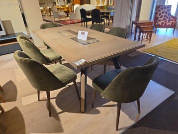 uitschuifbare eettafel met patchworkstoelen, Huis en Inrichting, Nieuw