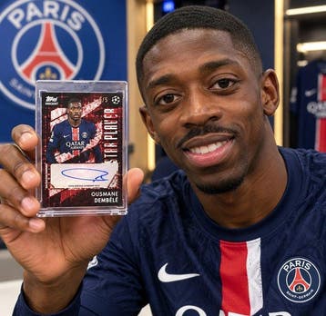 2025/26 Topps Knockout Ousmane Dembélé Gesigneerde kaart,, Nieuw