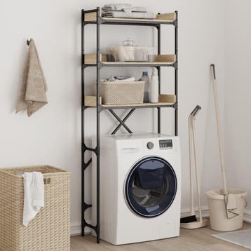 vidaXL Wasmachinekast 67x25x163 cm bewerkt hout sonoma, Verzenden